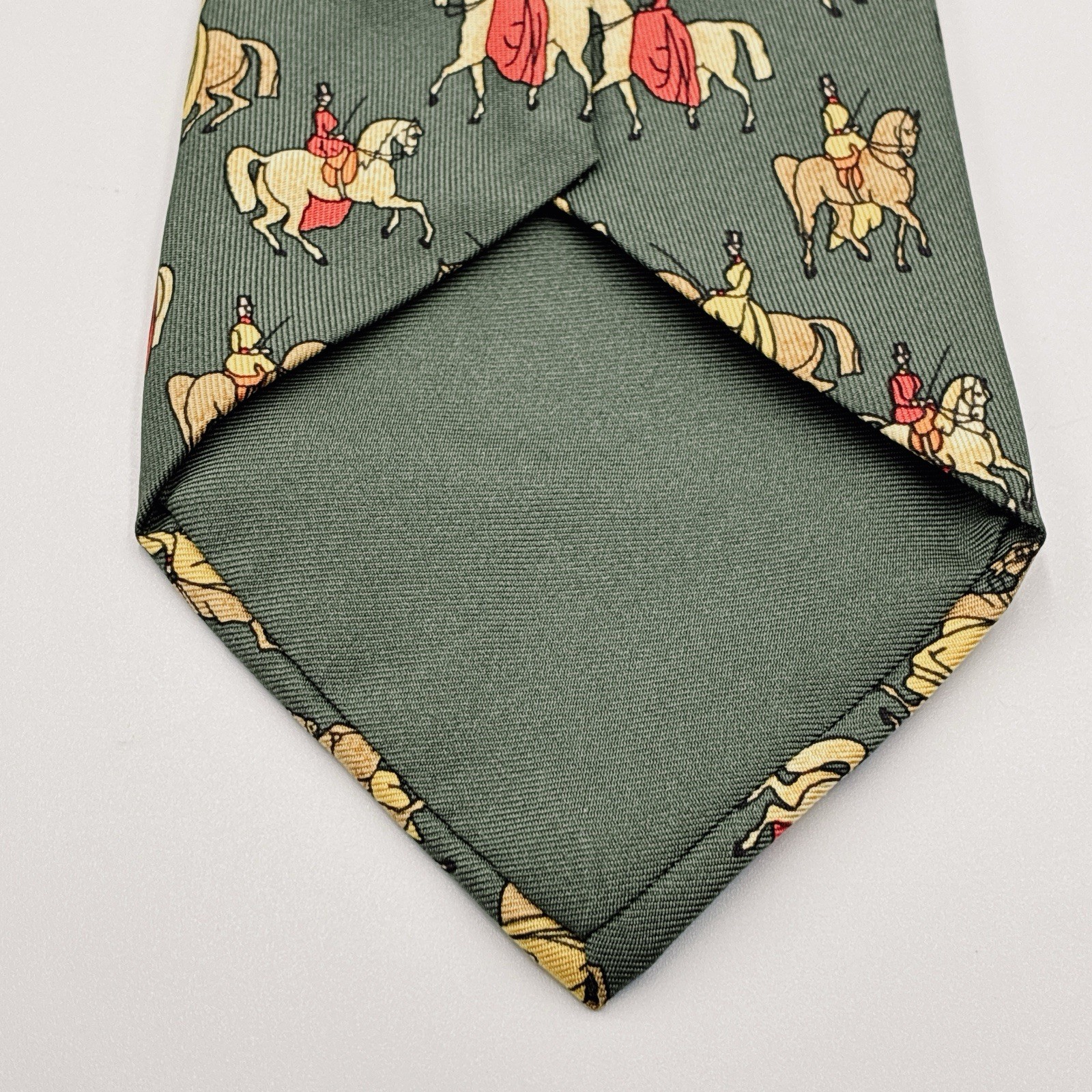 Vintage Hermès Tie, Horse, Horseback Riding, 7413HA, 100% Silk, W: 3.5 in