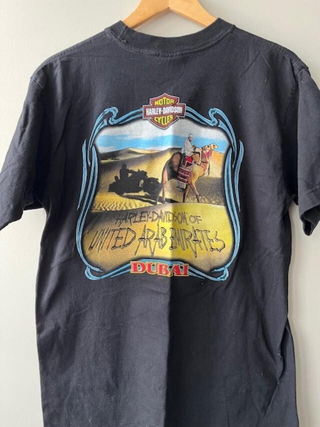 Vintage 2 Sided Y2K Harley Davidson Of United Arab Emirates Dubai Tshirt
