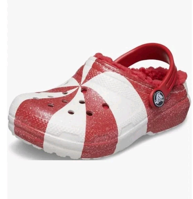 Crocs 209299-119 Classic Lined Holiday Clogs Unisex Kids Size C8 NEW WITH TAGS