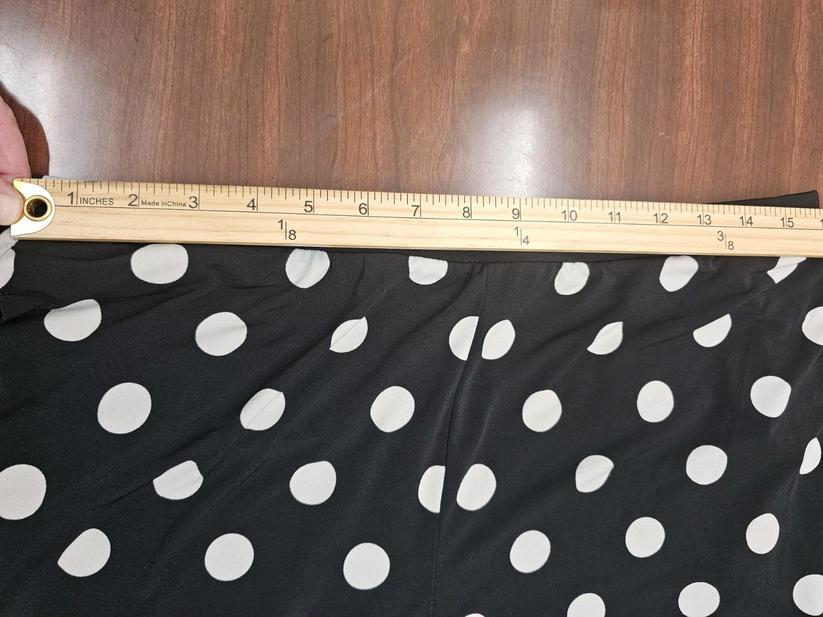 Cato Womens 14/16W Black White Polka Dot Wide Leg Pants Pull On Strecth Palazzo