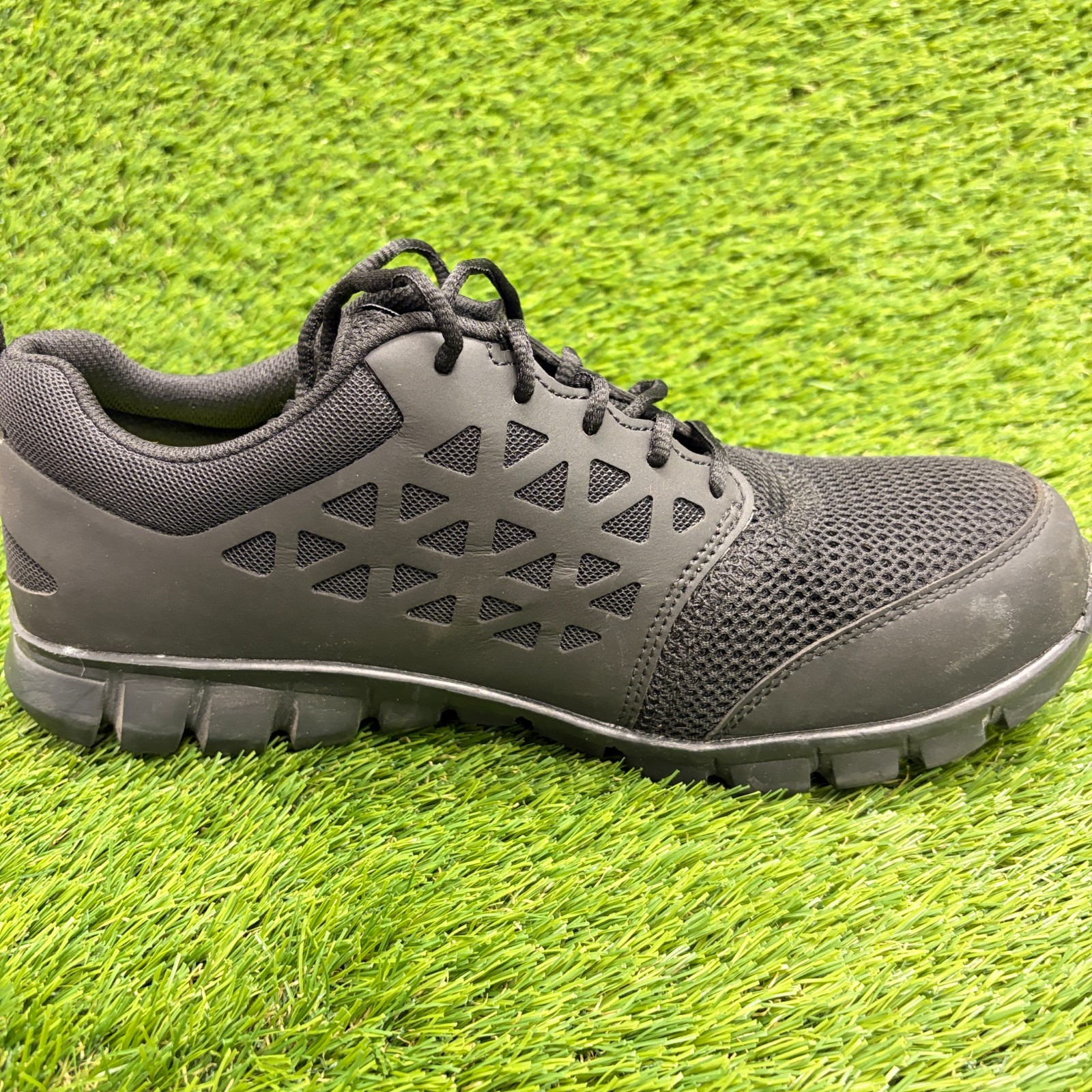 Reebok Sublite Cushion Mens Size 11E Triple Black Alloy Toe Safety Work Shoes