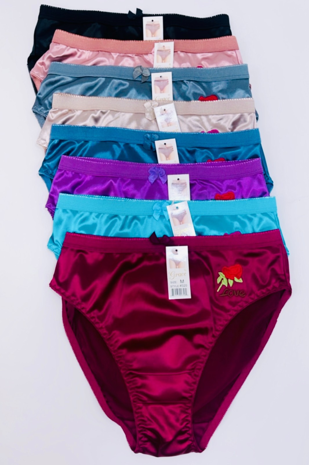 Women’s Briefs 3/6/12 Bikini High cut Panties Undies Satin Silky Cool Lot 320