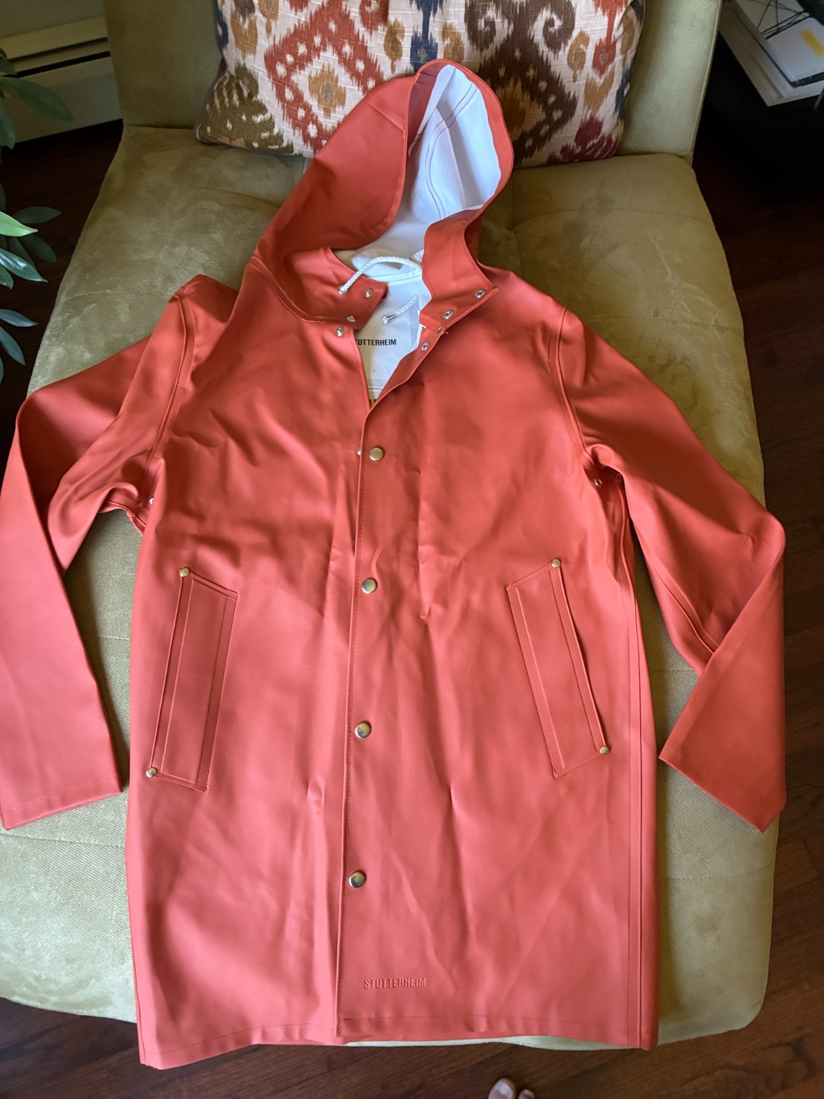 Stutterheim Orange Raincoat Mens Small