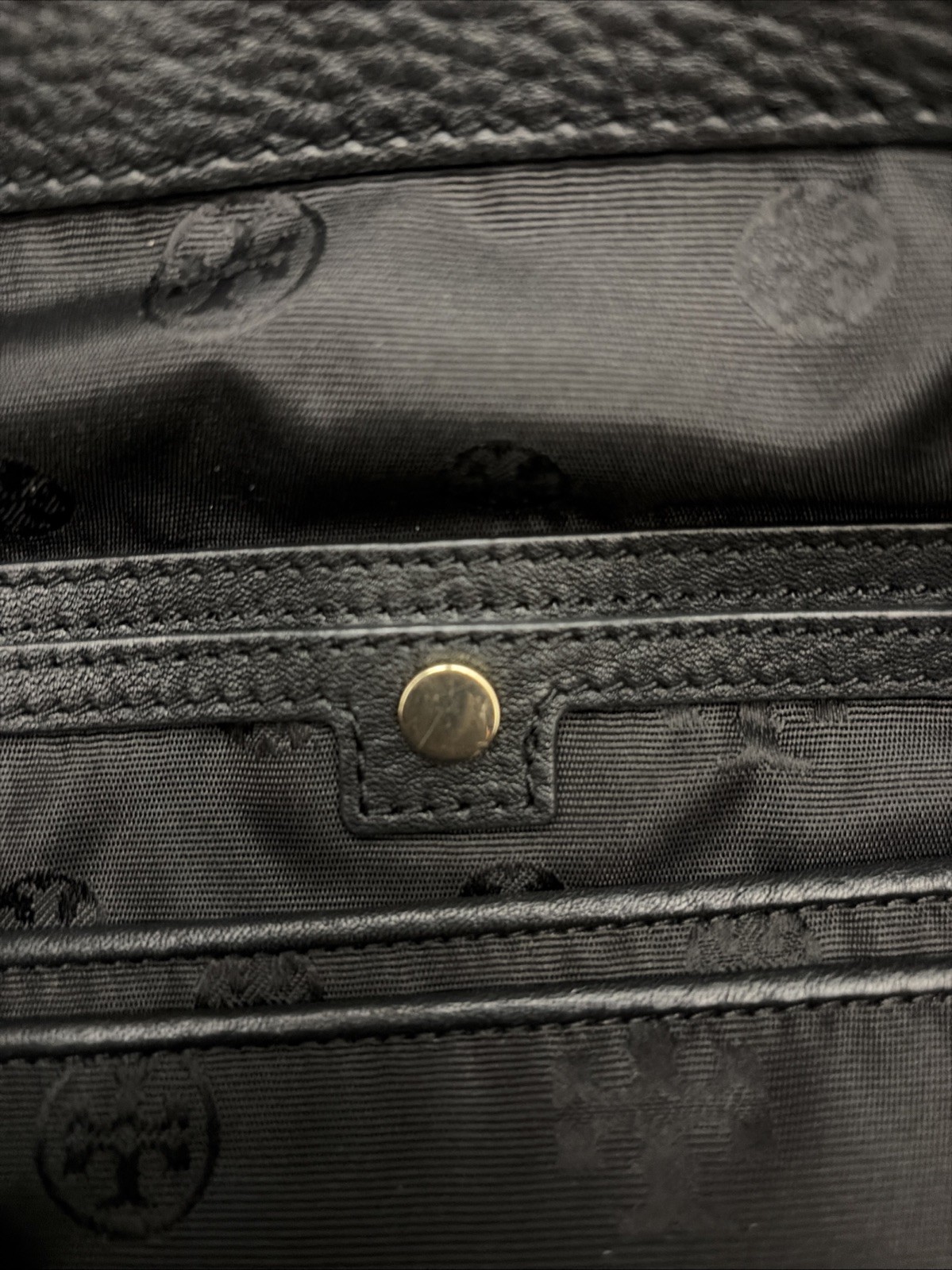 Tory Burch Black Pebbled Leather Backpack Handbag