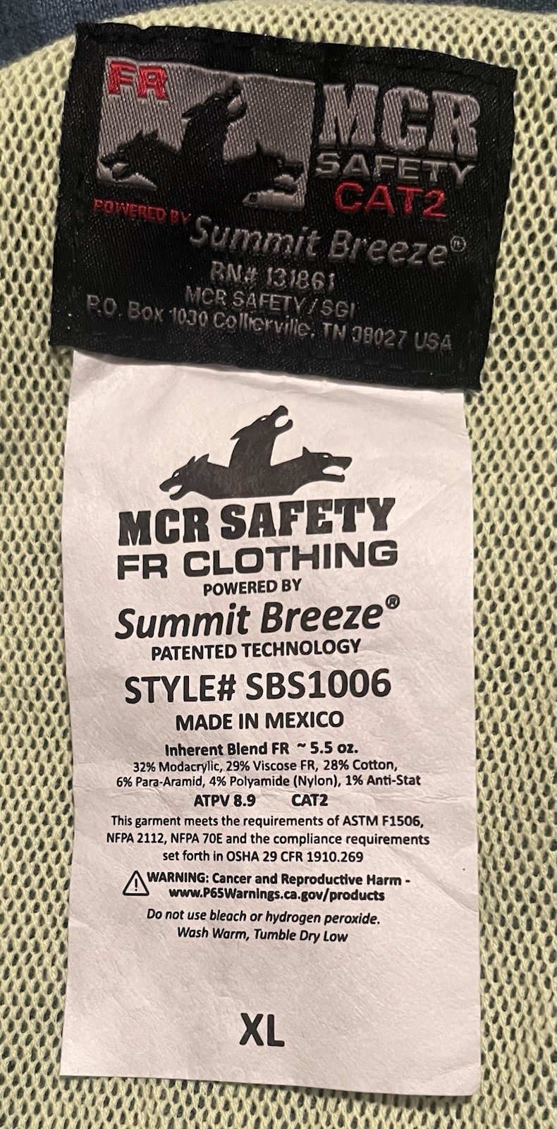 SBS1006 – MCR Safety – Summit Breeze® Flame Resistant (FR) Shirt – XL Blue