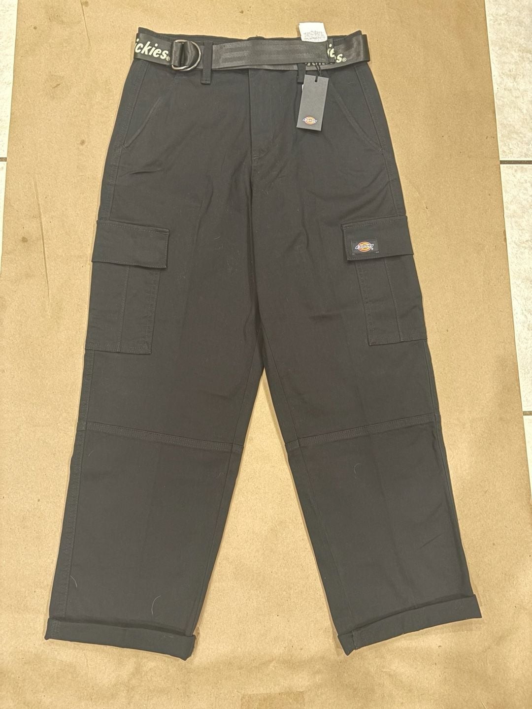 Dickies Women’s Relaxed Fit Cargo Pants with Woven Webbing Belt