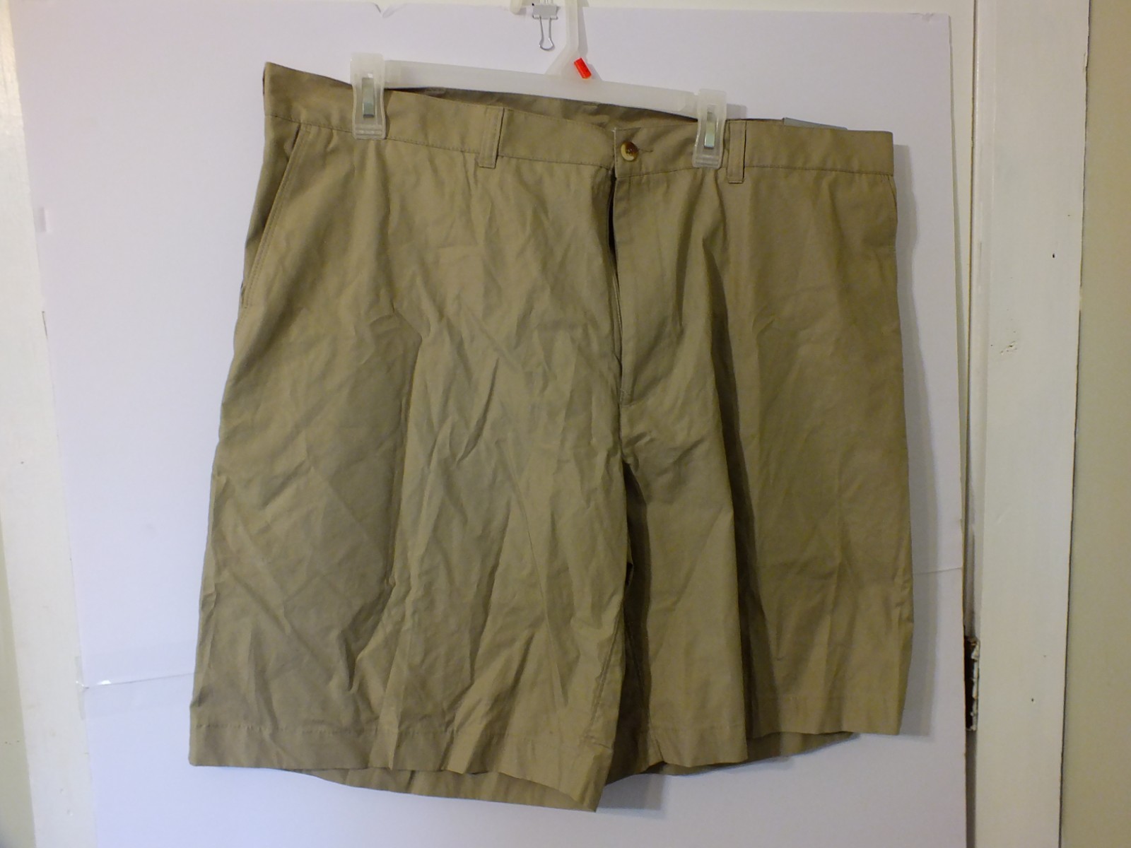 Geoffrey Beene Men’s Shorts Size 40 Tan Cotton NWT Flat Front YKK Zip 4 Pockets