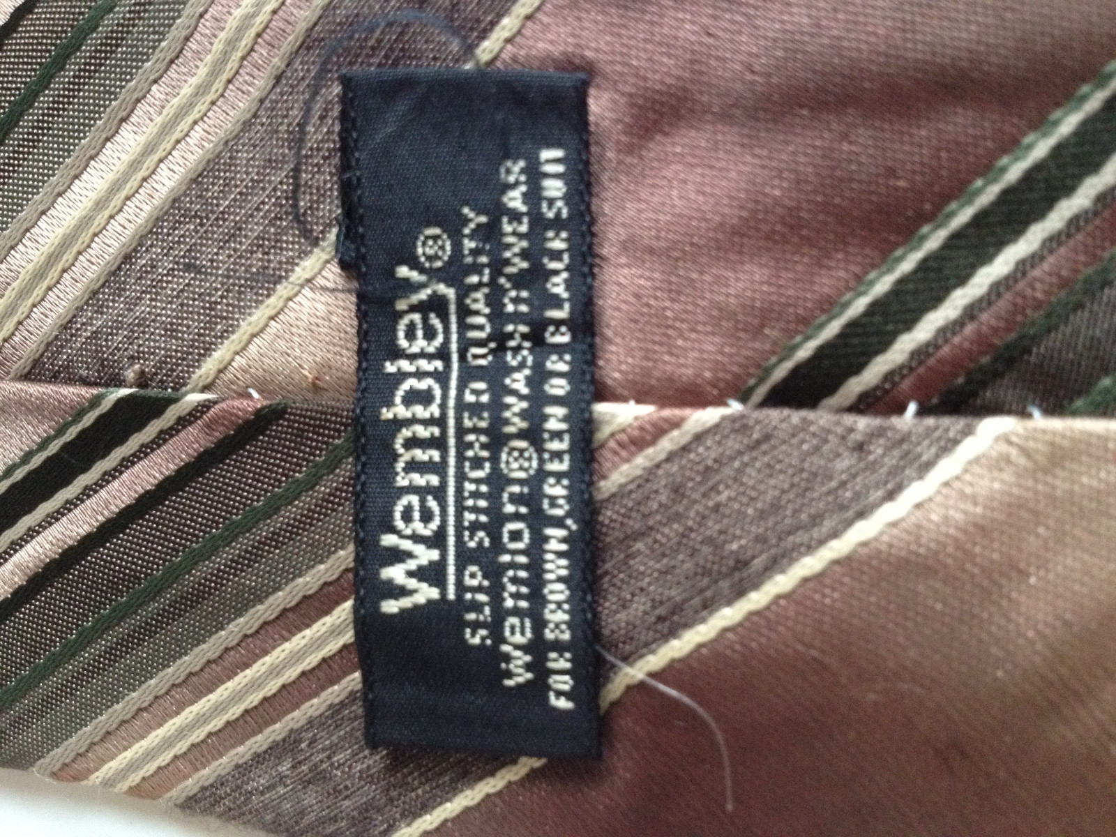 Brown Black Gold Tie Necktie WEMBLEY (8829)