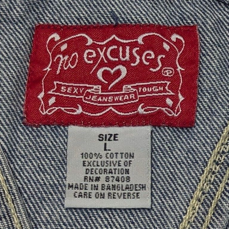 Vintage 90s No Excuses Denim Bib Overalls Shorts Shortalls Girls Large Butterfly