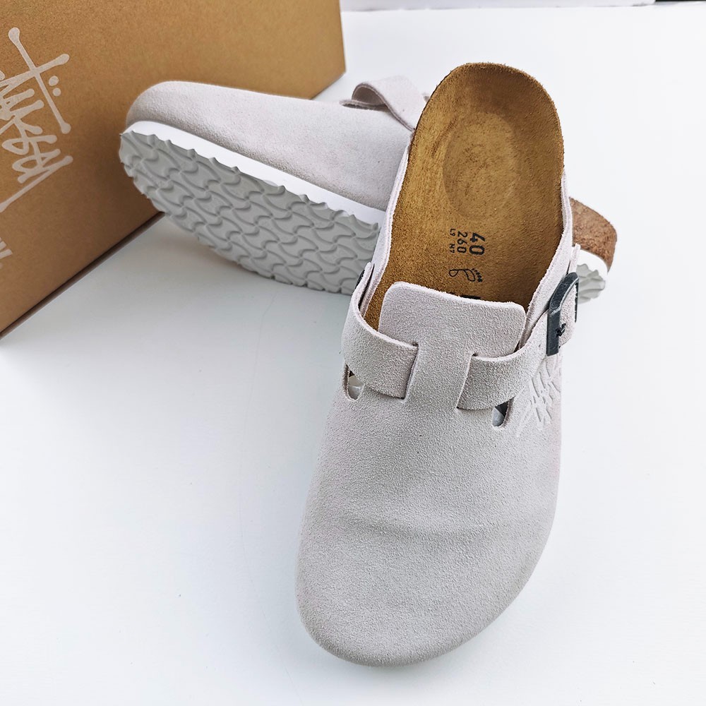 Birkenstock Boston x Stussy Bone Clog Wide Women’s Shoes EU37-45 With Box