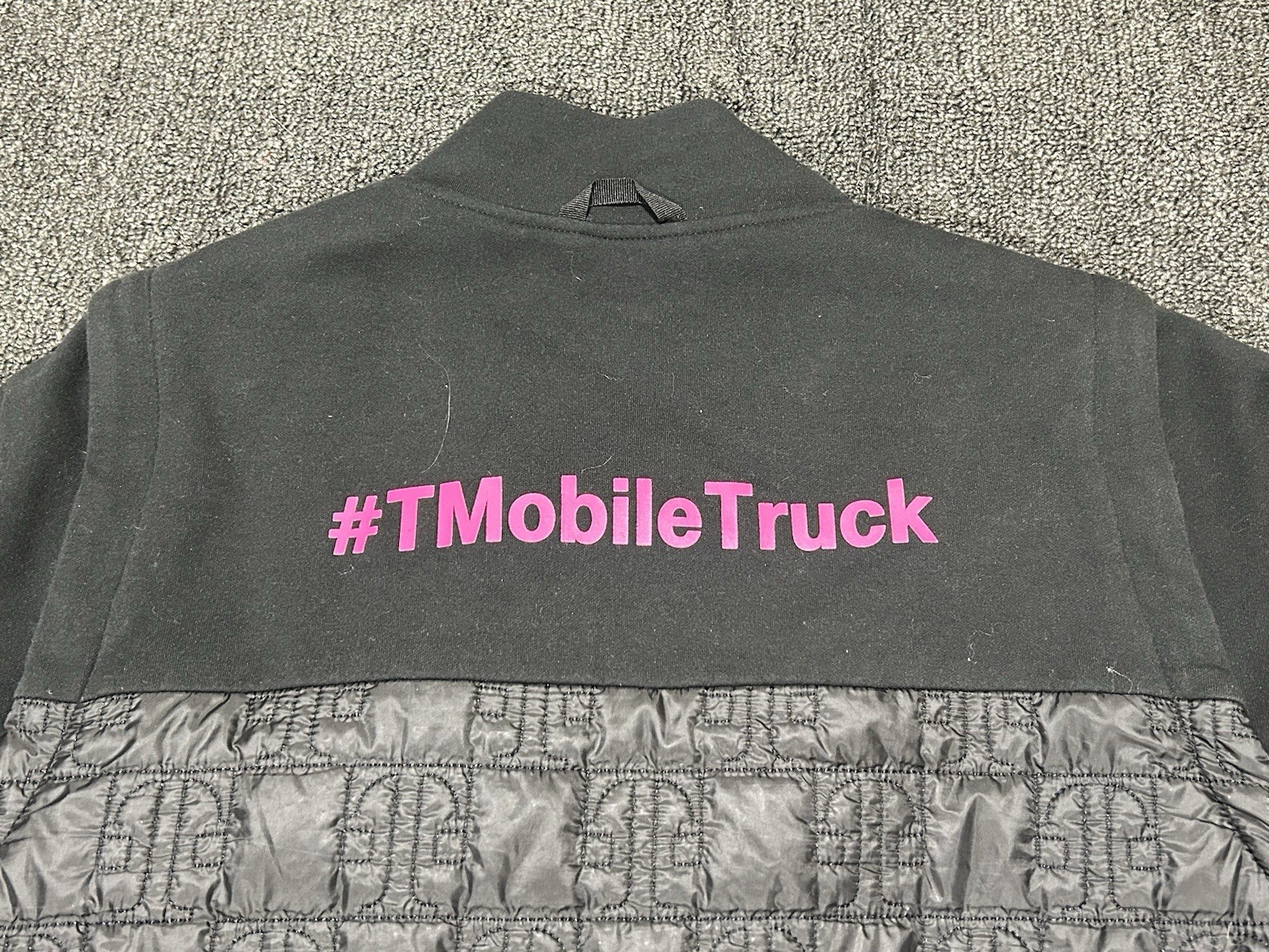 T-Mobile Jacket Women Large Full Zip Black Pink Logo Ribbed Long Sleeve Employee