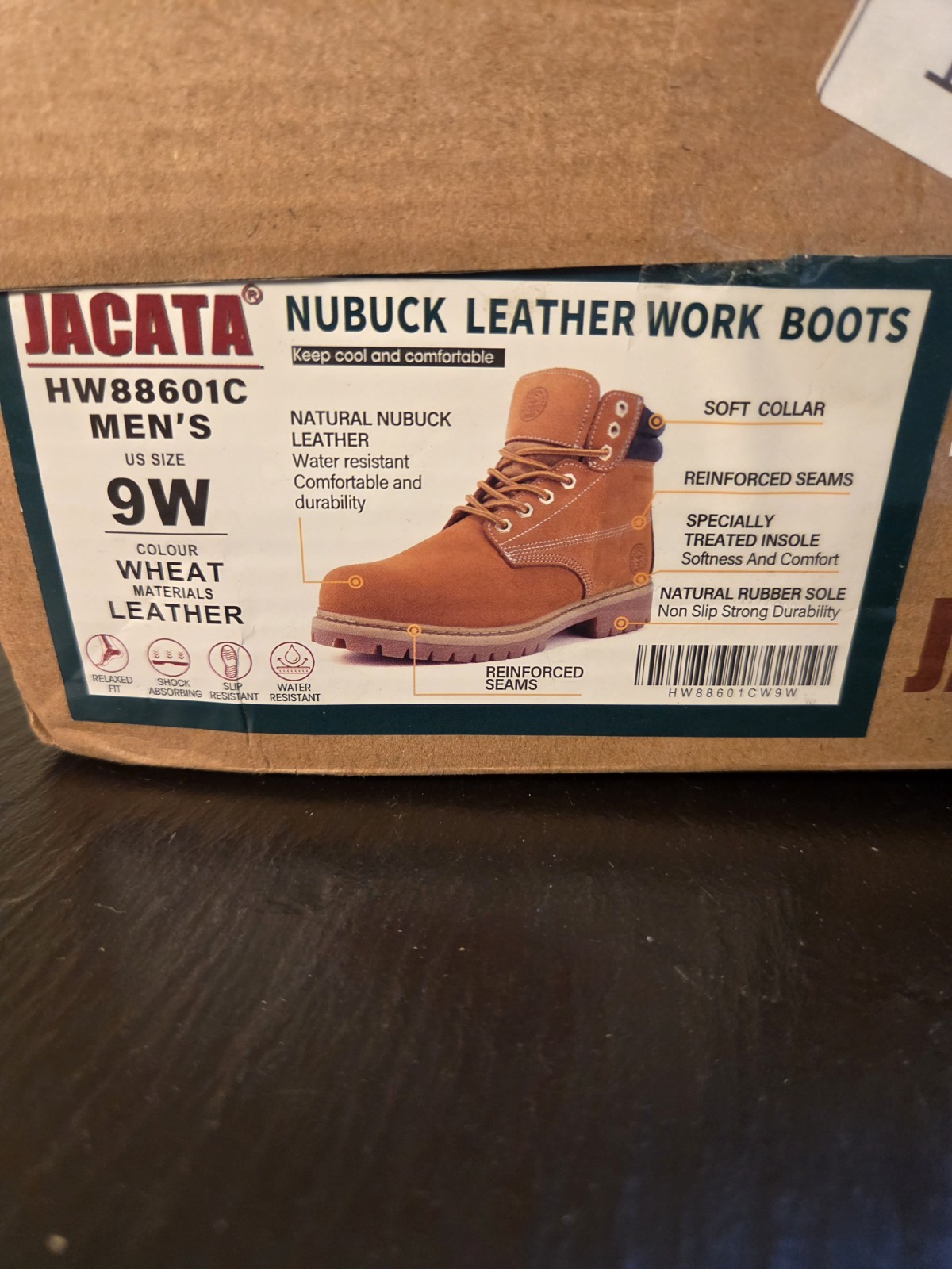Jacata Men’s Work Boots Oil Resistant Waterproof Leather 8601 Sz 9W NEW! $68