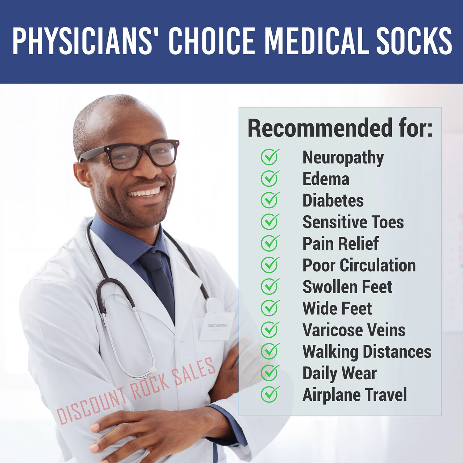 12 Pairs Mens Physicians Choice EXTENDED SIZE 13-15 Cotton Diabetic Crew Socks