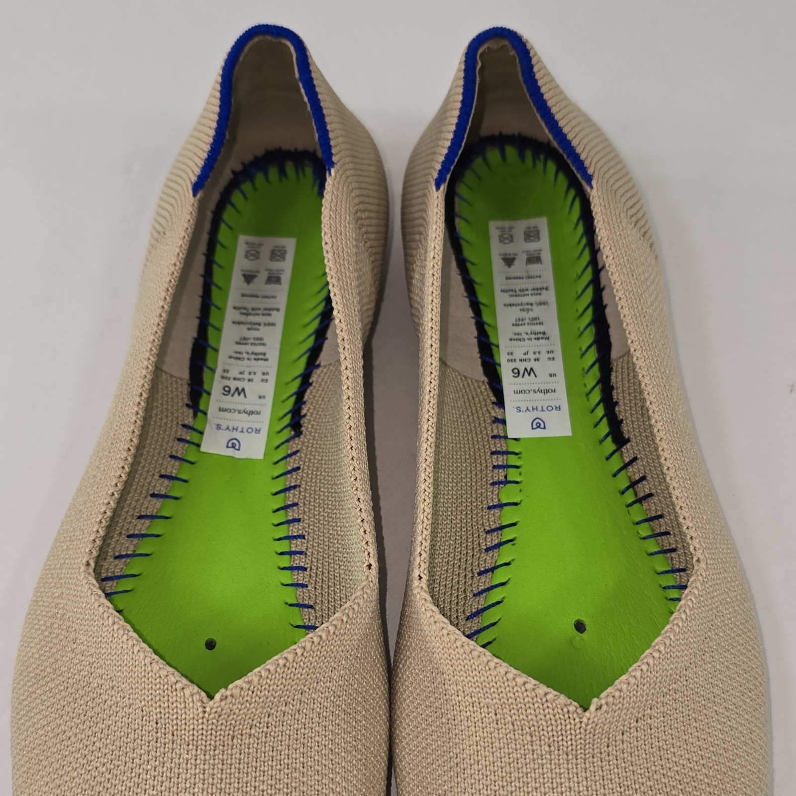 Rothy’s The Pointed Toe Knitted Slip On Women’s Flat Shoes US SIZE 6 Portobello.