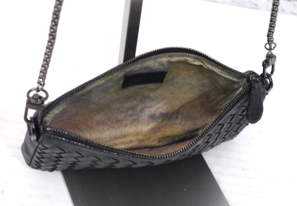 [Authentic] BOTTEGA VENETA Intrecciato Leather Crossbody Mini Shoulder Bag Pouch