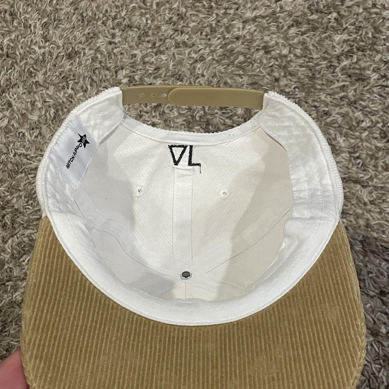 Mitch Flippo Daisy Flowers Do Good Hat Corduroy Snap Back White Tan Delta Gamma