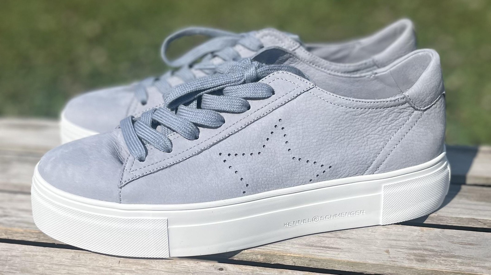 Kennel & Schmenger Cleo Nubuck Star Sneakers US 9.5 Platform NEW Box $295 Retail