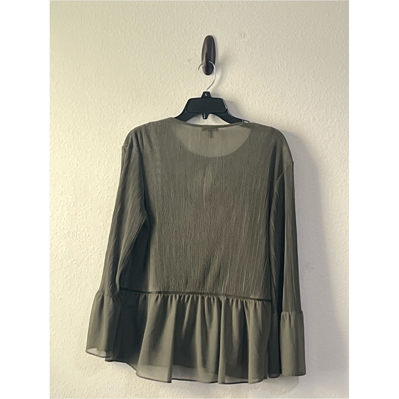 Urban Expressions Olive Green Lace-Trim Peasant Tunic, Size M