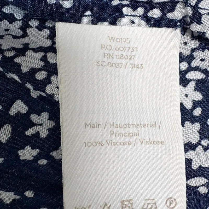 Boden Navy Floral Smock Top UK 10 Boho Cottagecore Peplum Blouse
