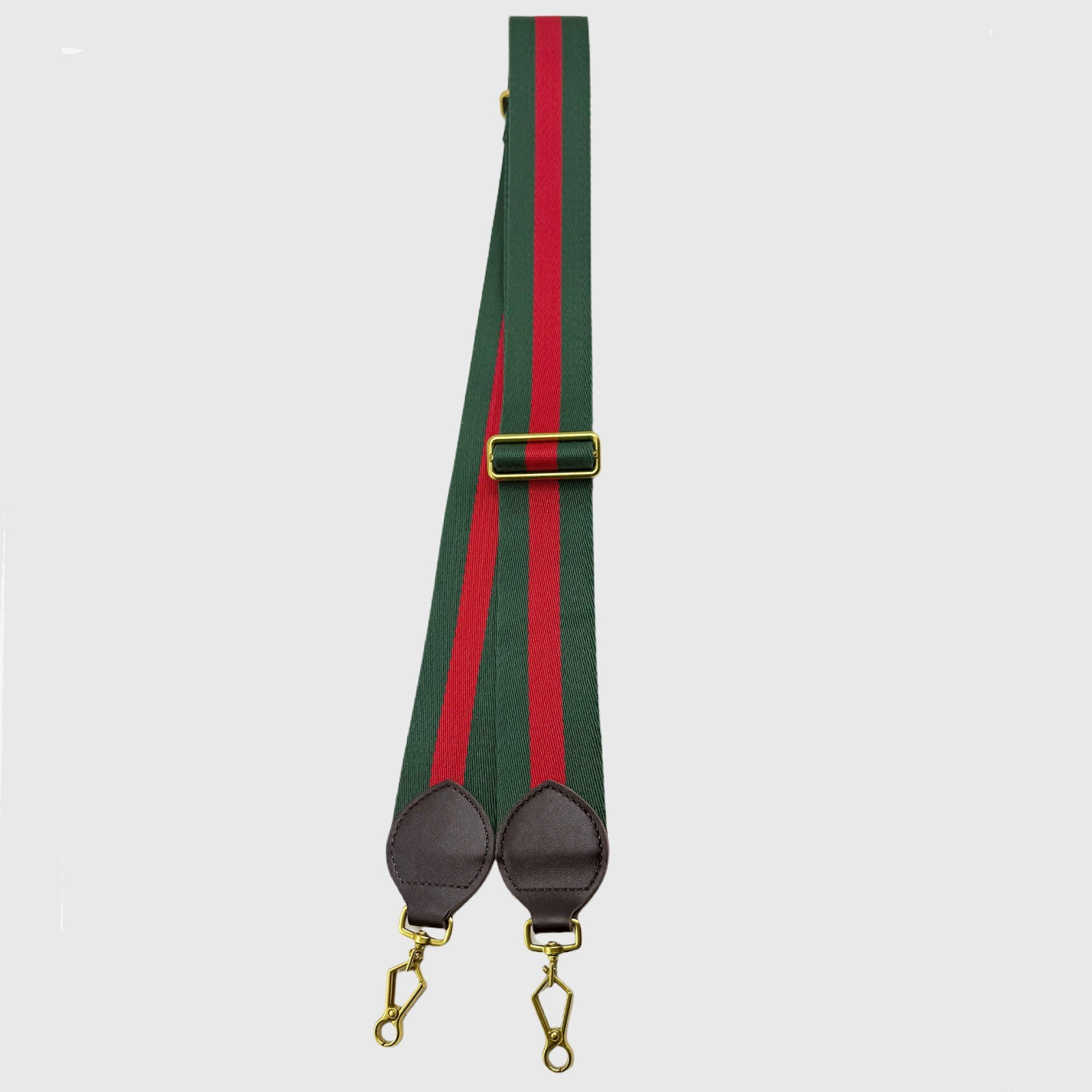 Crossbody Shoulder Strap Replacement – Green Brown Web Style Leather (No Logo)