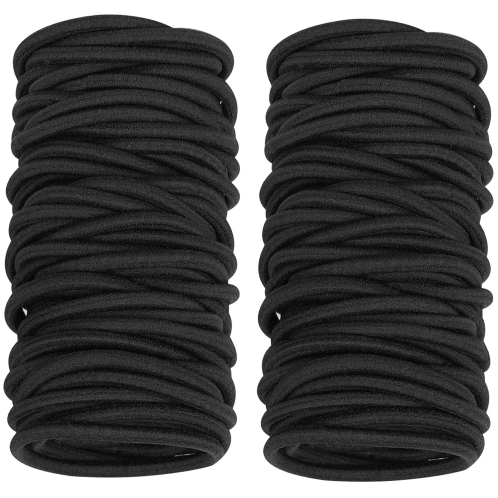 100pcs Black Hair Ties, 6MM Bulk Hair Bands Ponytail Holders Hair Elastics (6mm)