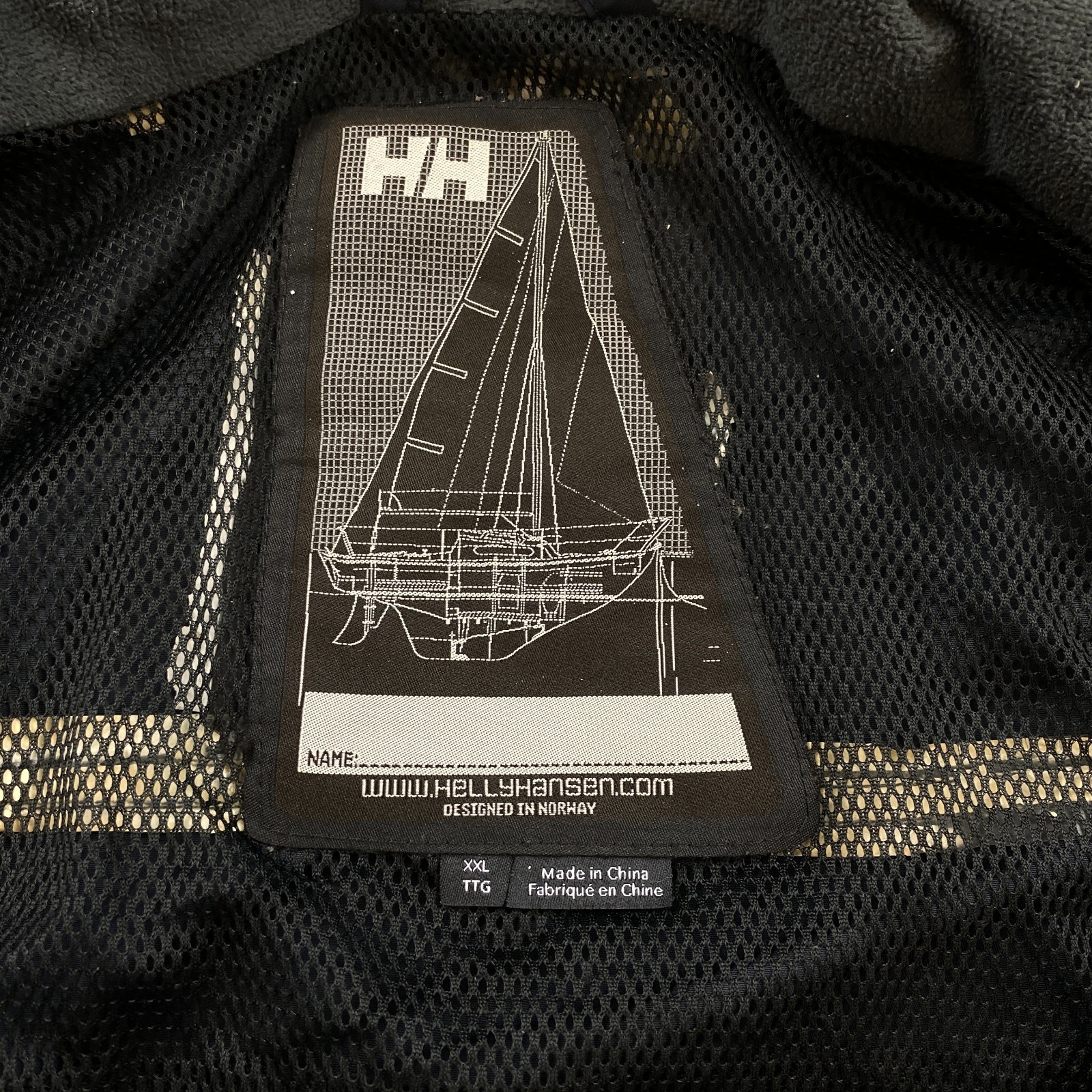 Helly Hansen Sailing Crew Waterproof Coat Jacket XL Black Full Zip Outdoor Rain