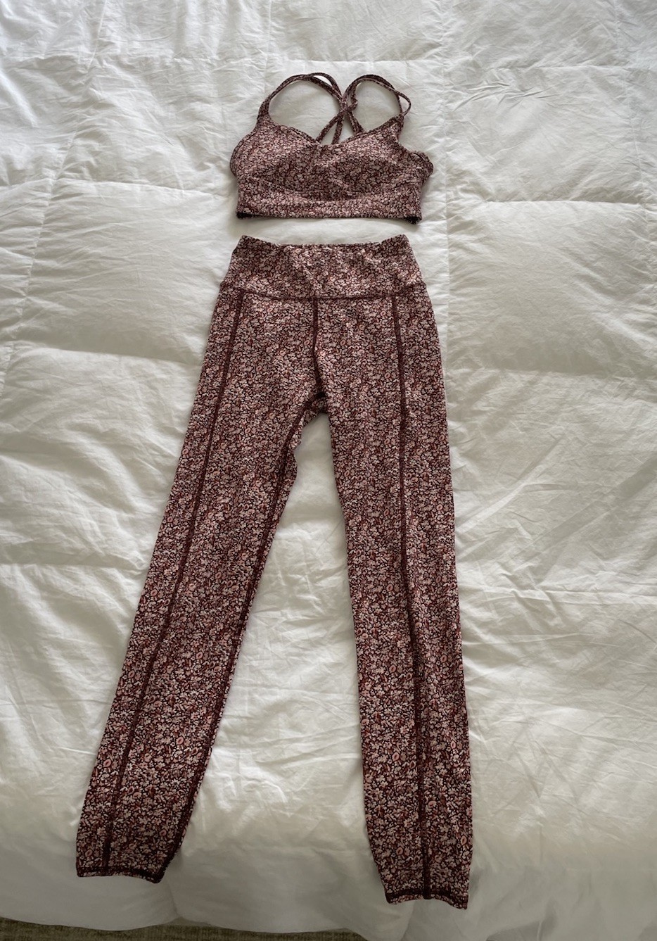 Madewell MWL Floral 2-Piece Workout Set High Waist Leggings & Bra XS