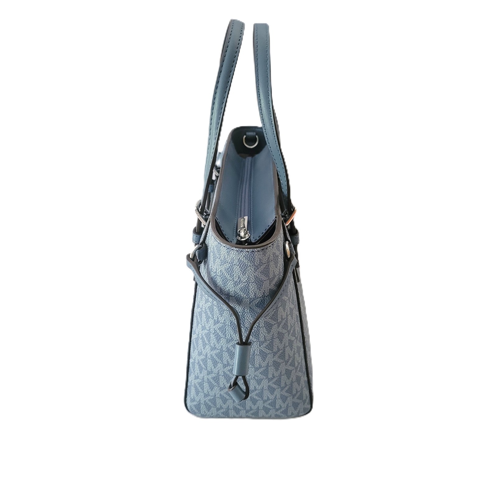 Michael Kors Voyager XS Convertible Top Zip Tote Crossbody Handbag MK Denim