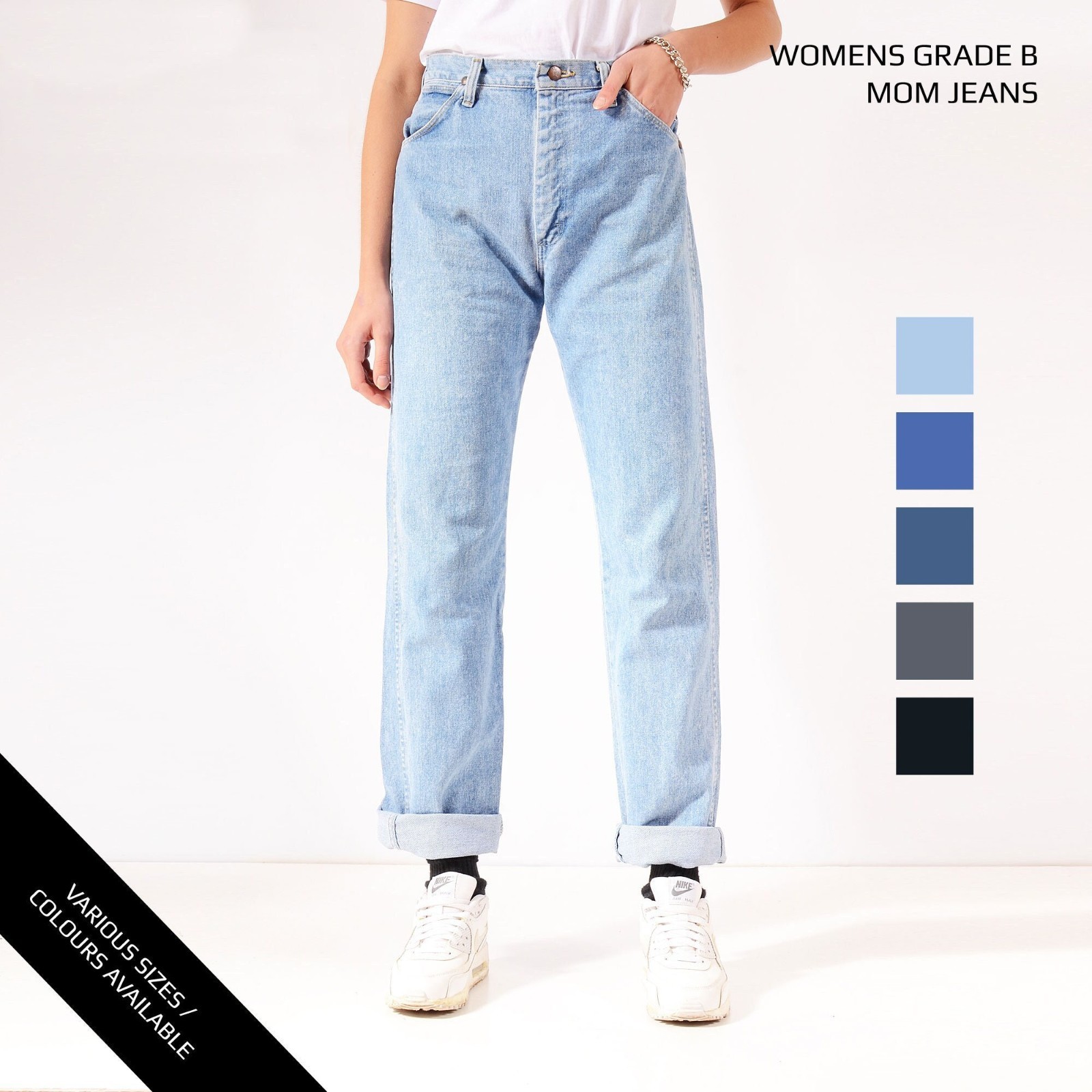 VINTAGE WRANGLER HIGH WAISTED WOMENS MOM JEANS GRADE B 26 27 28 29 30 32 34
