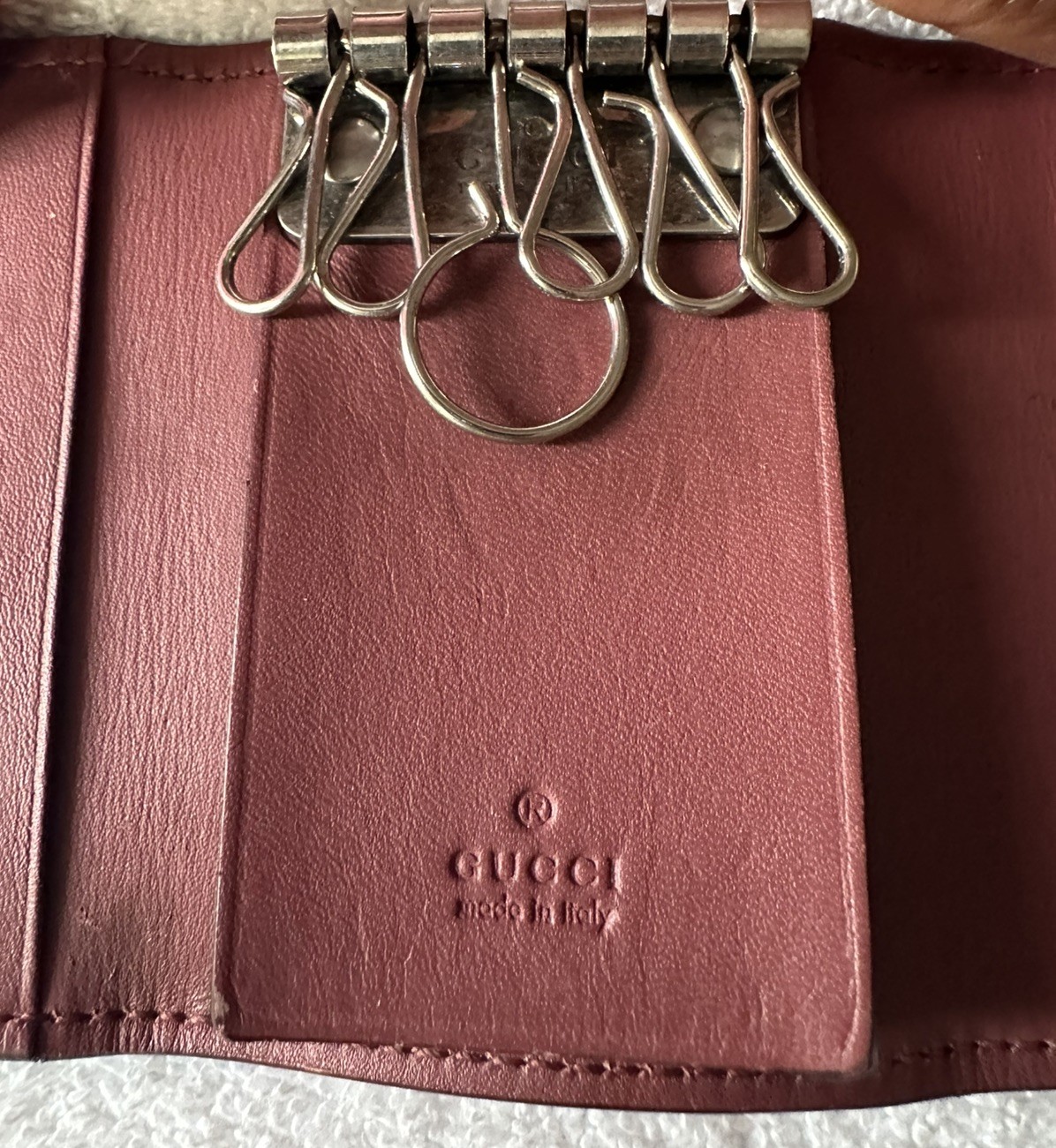 Authentic Gucci GG Blooms Supreme Floral 6 Ring Key Holder Case Wallet Italy