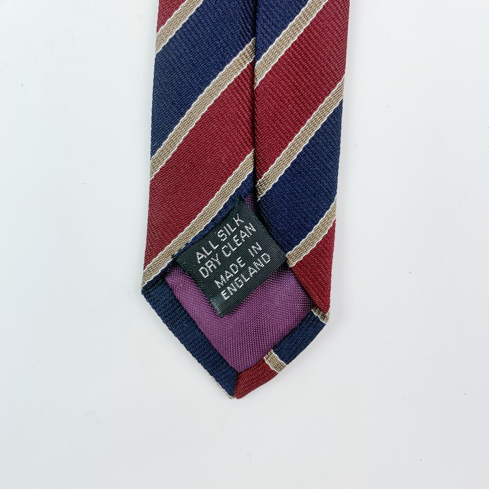Jack Henry Men’s Tie 100% Silk Diagonal Blue Red Stripes Made in England 58 x 3″