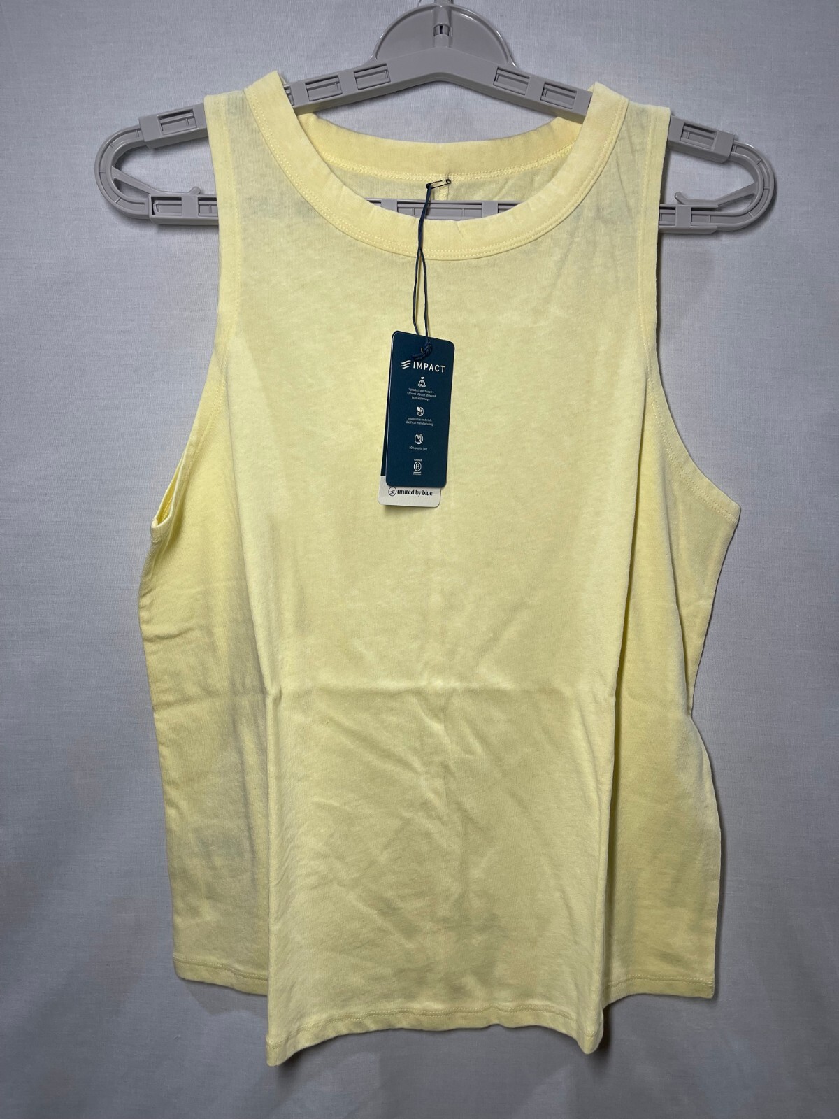 United By Blue Women’s Organic High-Neck Tank Top – Pale Yellow, L