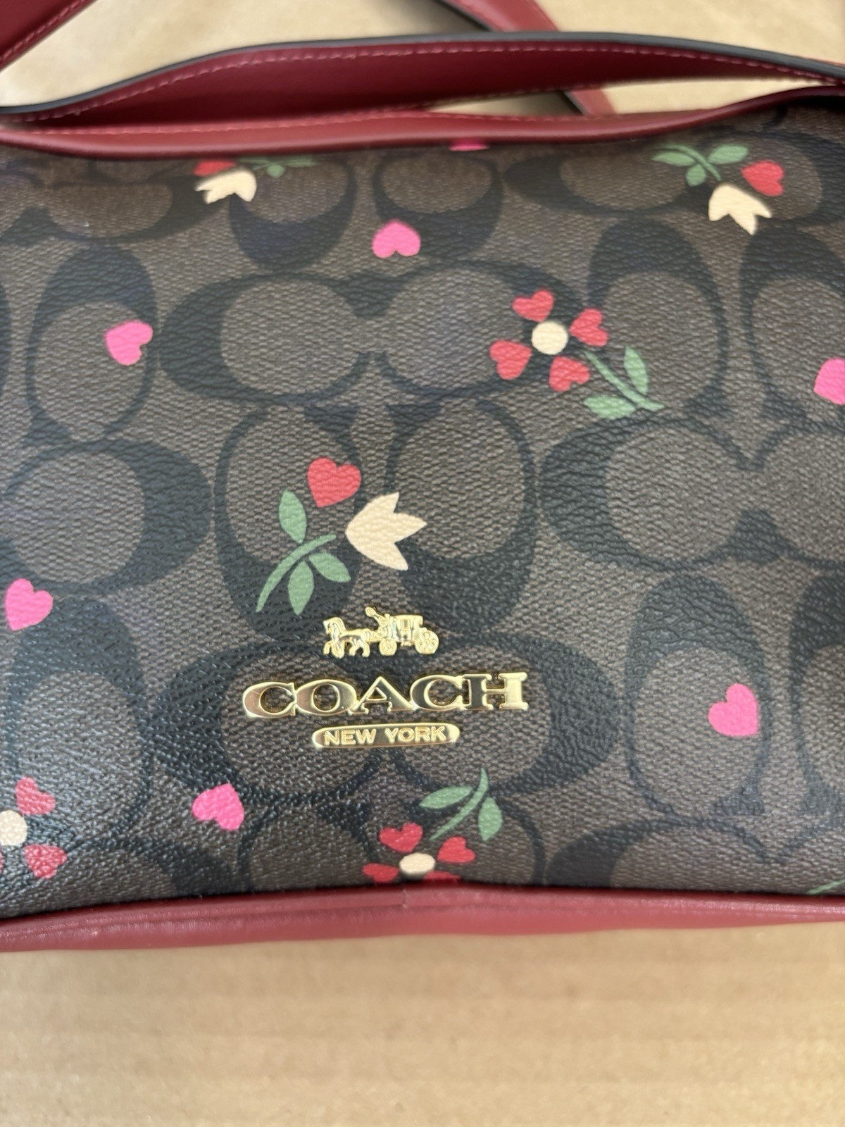 COACH Jess Crossbody In Signature Canvas Heart Petal Print💖🌸
