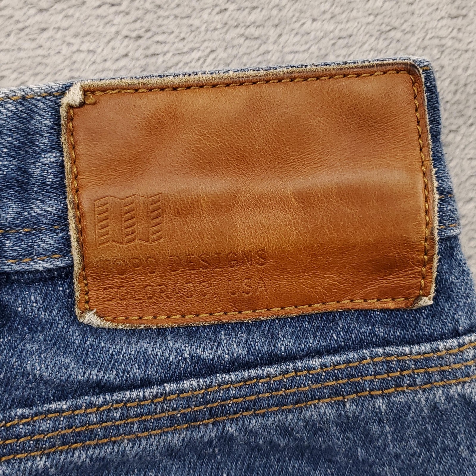Topo Designs Jeans Mens 32 Blue Denim Button Fly Straight Leg Made in USA Casual
