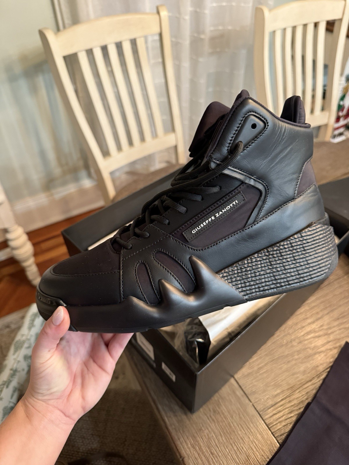 Giuseppe Zanotti Talon High Top Sneakers Nero Black RM00057 Size 43 New