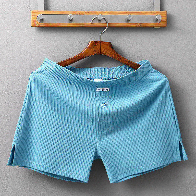 Mens Cotton Underwear Loose Boxers Shorts Cotton Soft Arrow Pants Open Flying