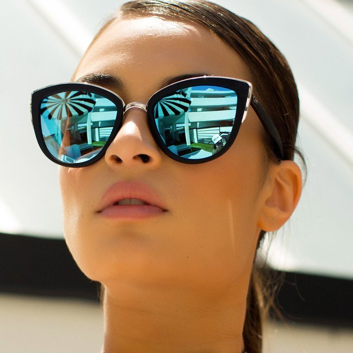 Cat Eye “Ronette” Mirrored Sexy Women’s Sunglasses Metal Frame SEXY GIRL GAFAS @