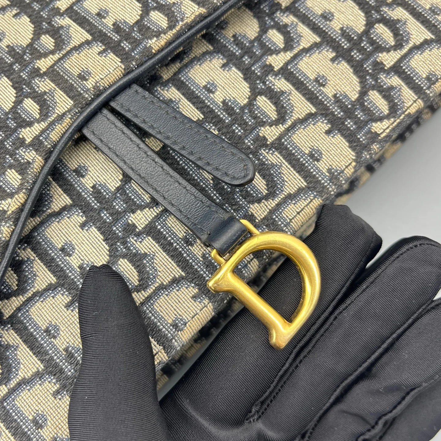 Dior Embroidered My Dior Daily Chain Pouch Blue Beige Oblique (ym052726c9r)