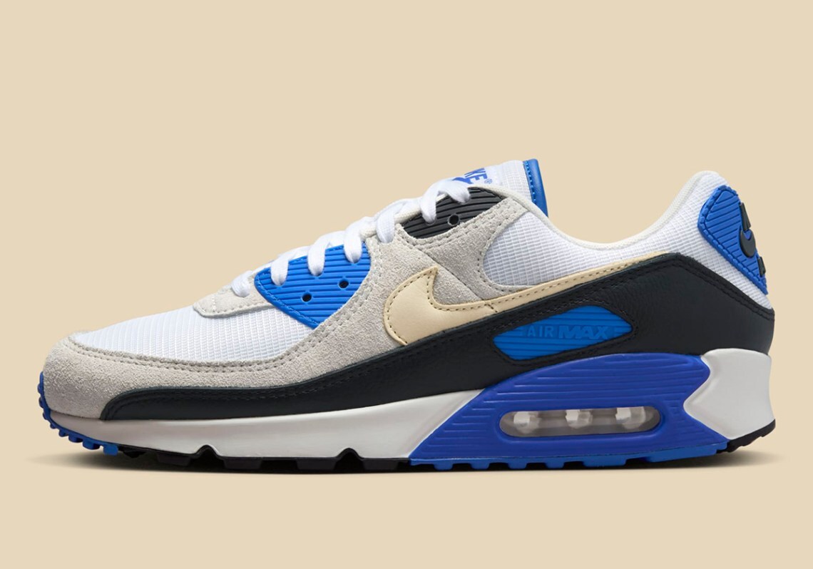 Nike Air Max 90 PRM White Racer Blue Khaki Nby Black HF3449-100 Men’s