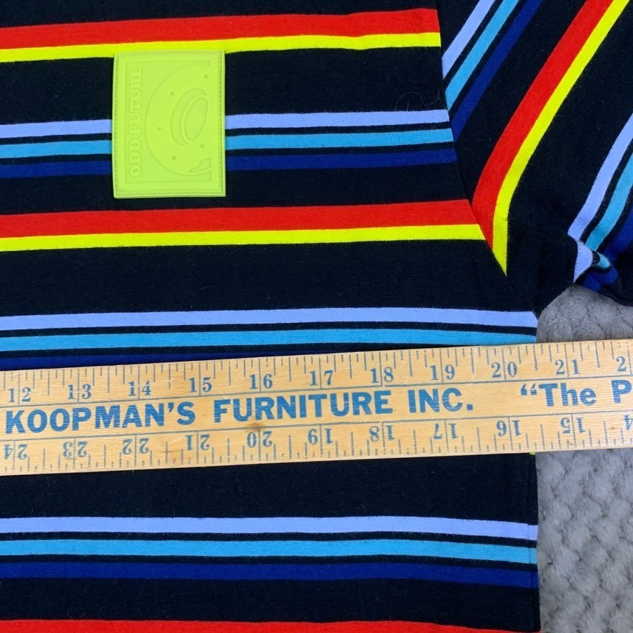 Odd Future Mens Multi-Color Striped Short Sleeve T-Shirt Black Size L 1875