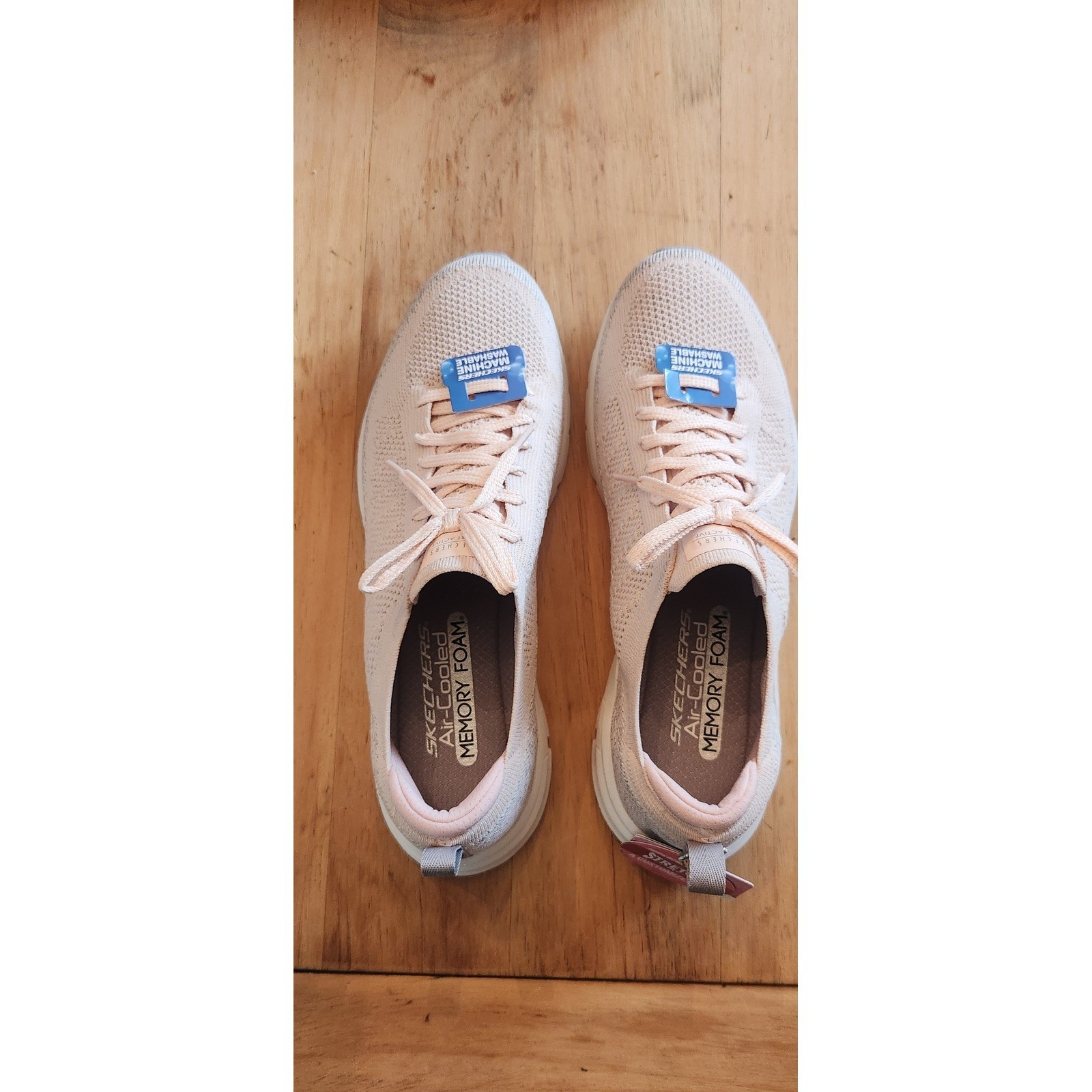 Skechers Sport Active Stretch Fit Pink Grey Sneakers Air-Cooled Memory Foam NEW