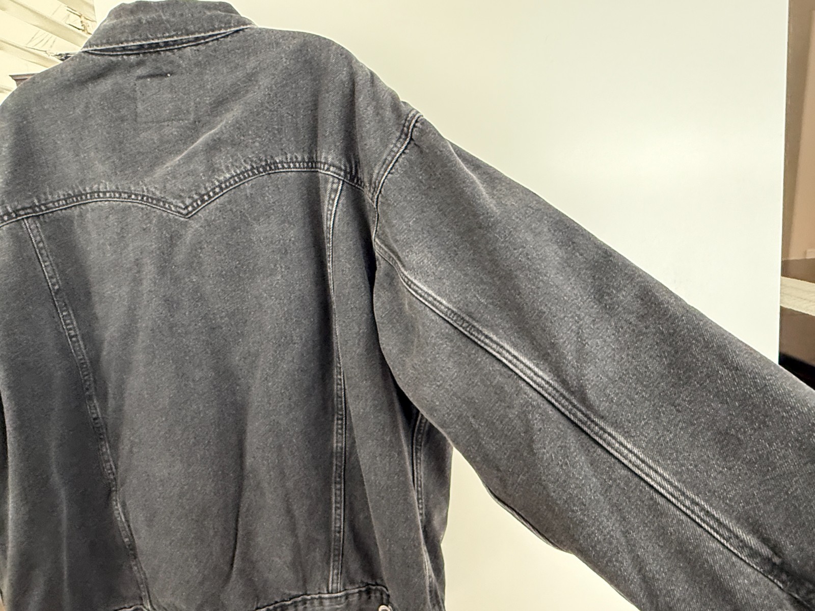 VTG 90s Levis SilverTab Mens Loose Fit Denim Trucker Jacket Washed Black XL