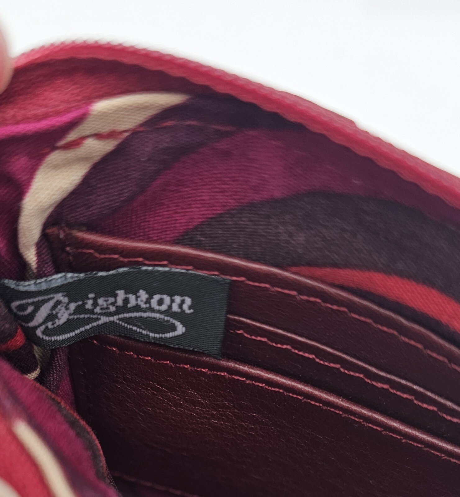 Brighton Burgundy /Dark Red Leather Crossbody Purse