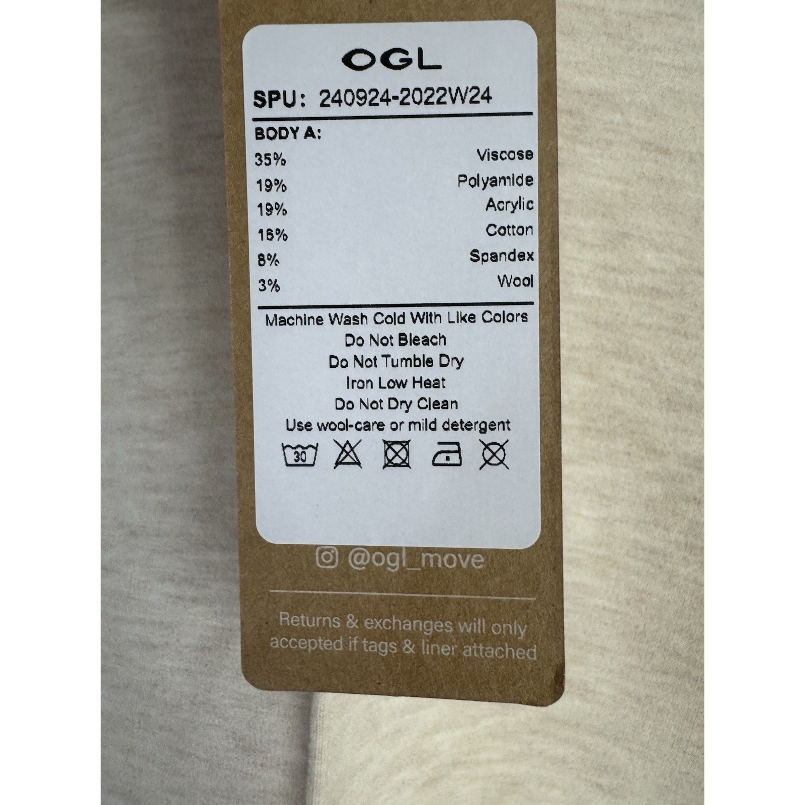 OGLMove Mock Neck Top NWT Size L Beige Knit Pullover Minimalist Capsule Wardrobe