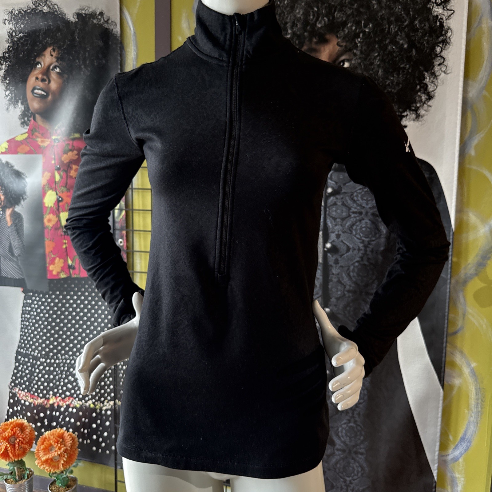 Nike Women’s Black Half-Zip Pullover Hoodie Sweatshirt Size Small