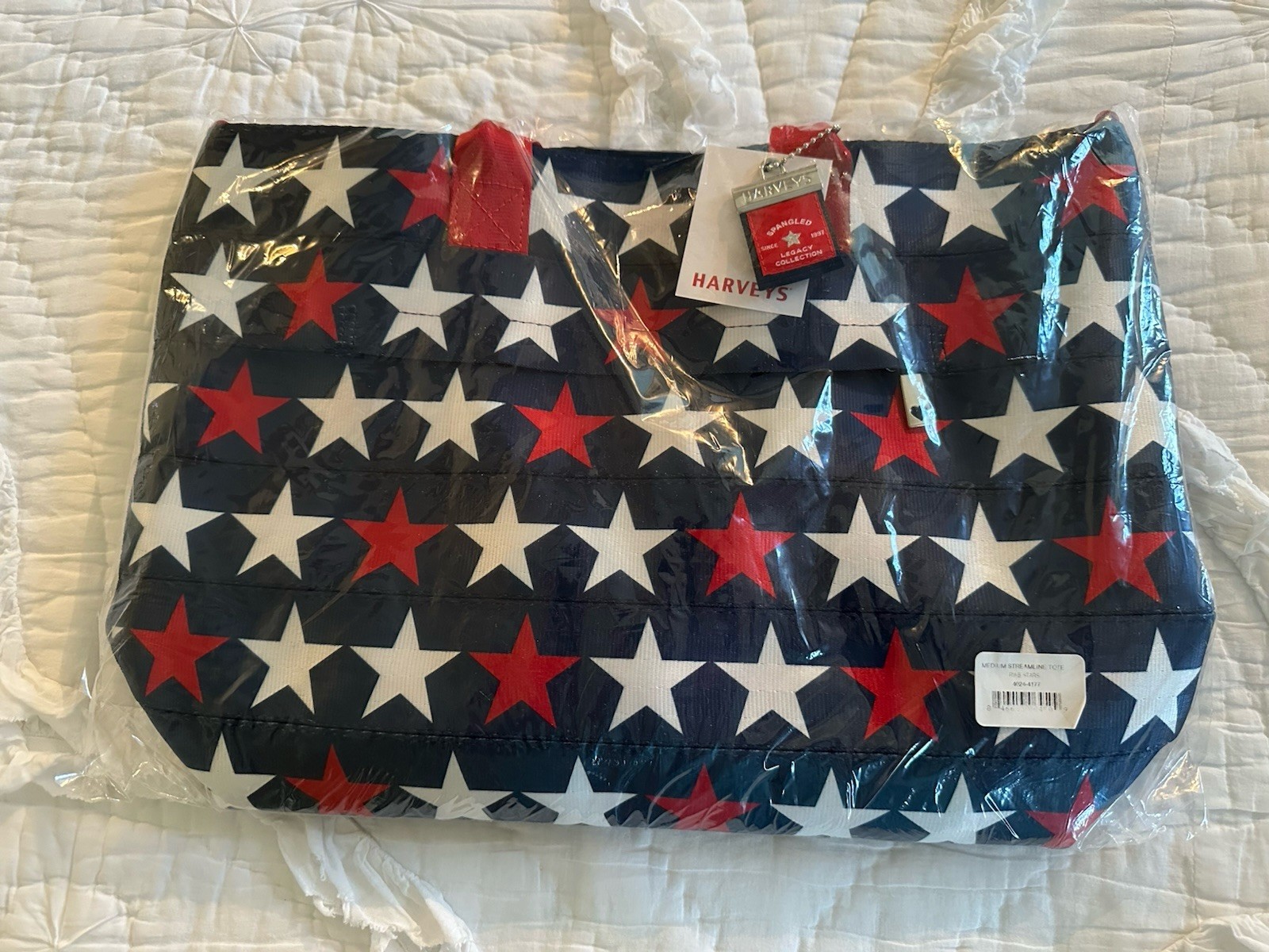Harveys New In Package Red White Blue Medium Patriotic Spangled Streamline Tote