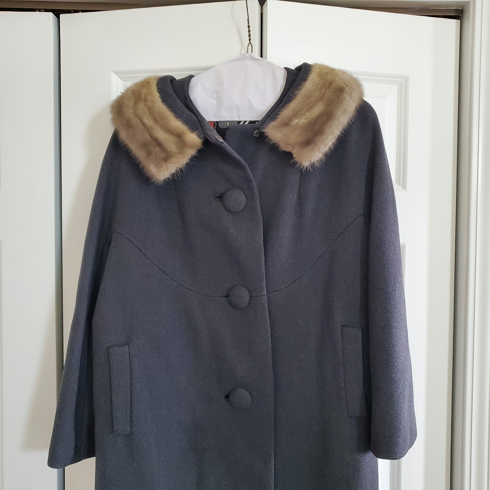 Baskin Wool Womens Coat With Fur Collar Vintage Syl-don Modes Cute Adorable