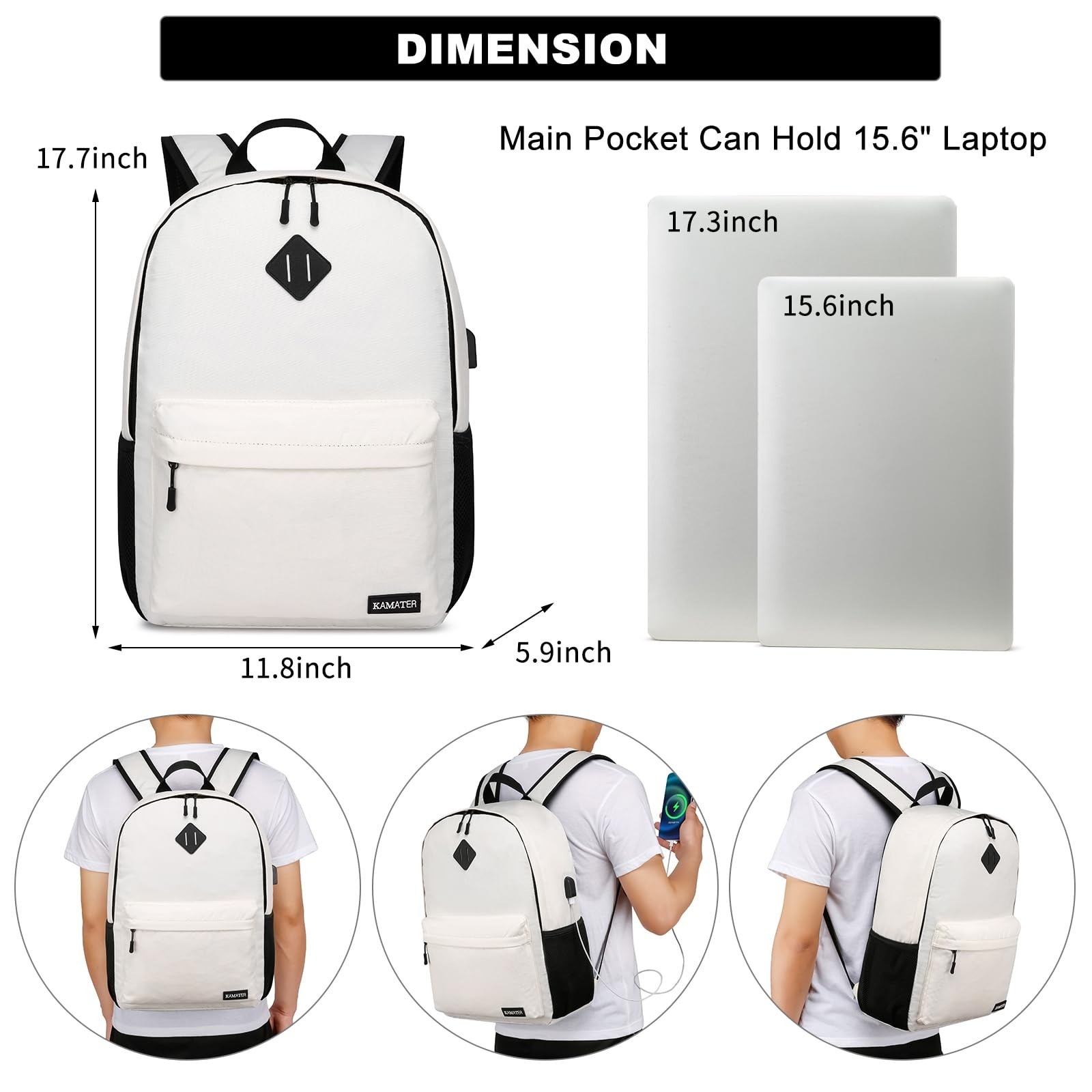 School Backpack for Teen Girls & College Women – 15.6 Inch Large Laptop Bookb…