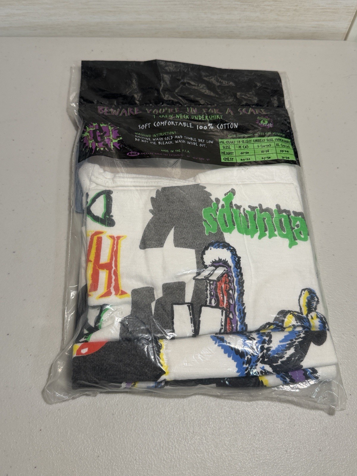 1996 Goosebumps Shirt Crew Neck In Original Package Bad Hare Day 90s NOS
