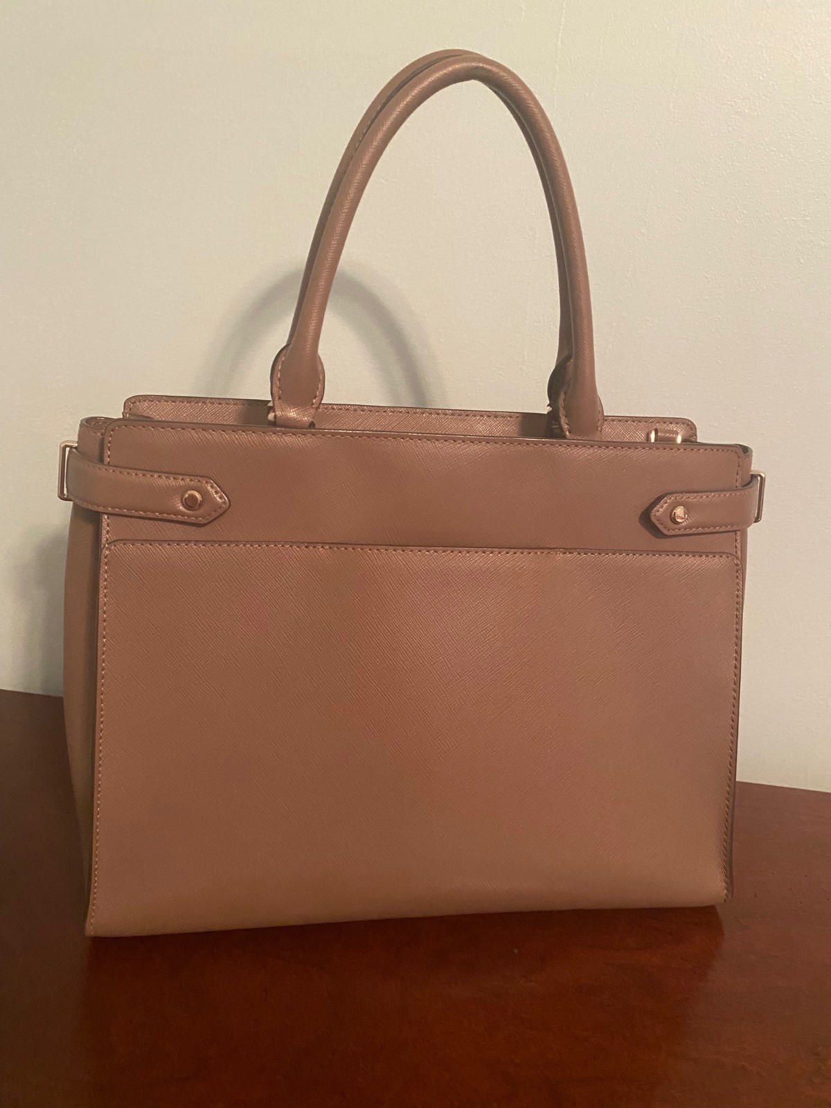 Kate Spade Staci Medium Satchel Taupe Handbag W/Double Handles & Crossbody Strap